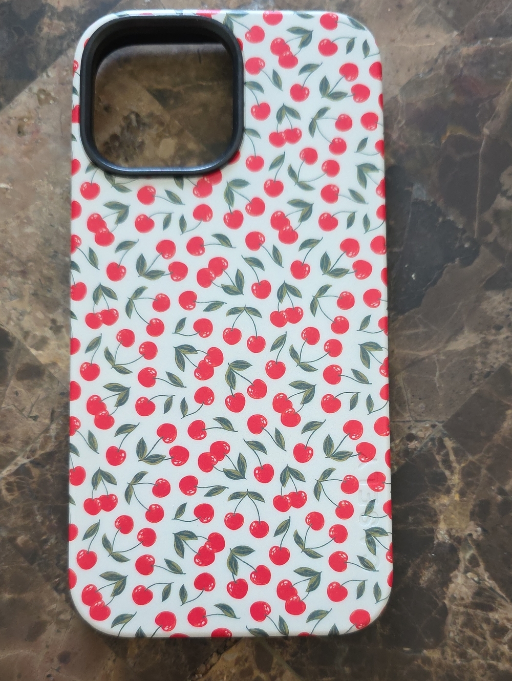 Cherry Pattern Protective Phone Case - White/Red